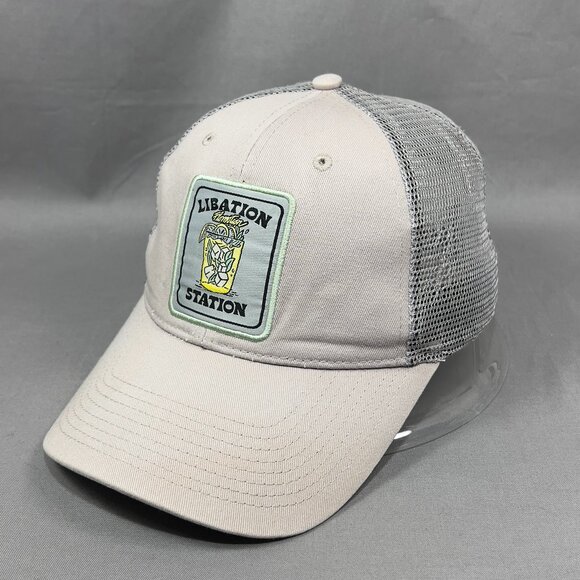 Libation Station Snapback Hat Cap Flomotion Gray Trucker Mesh Florida USA Mens - Picture 1 of 15